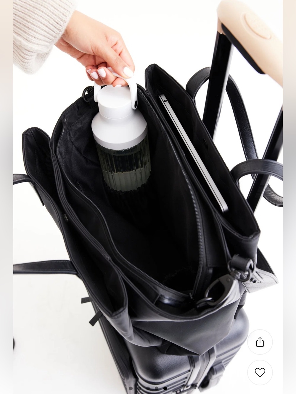 BEIS Black Tote with Detachable Crossbody Strap - Picture 2 of 8